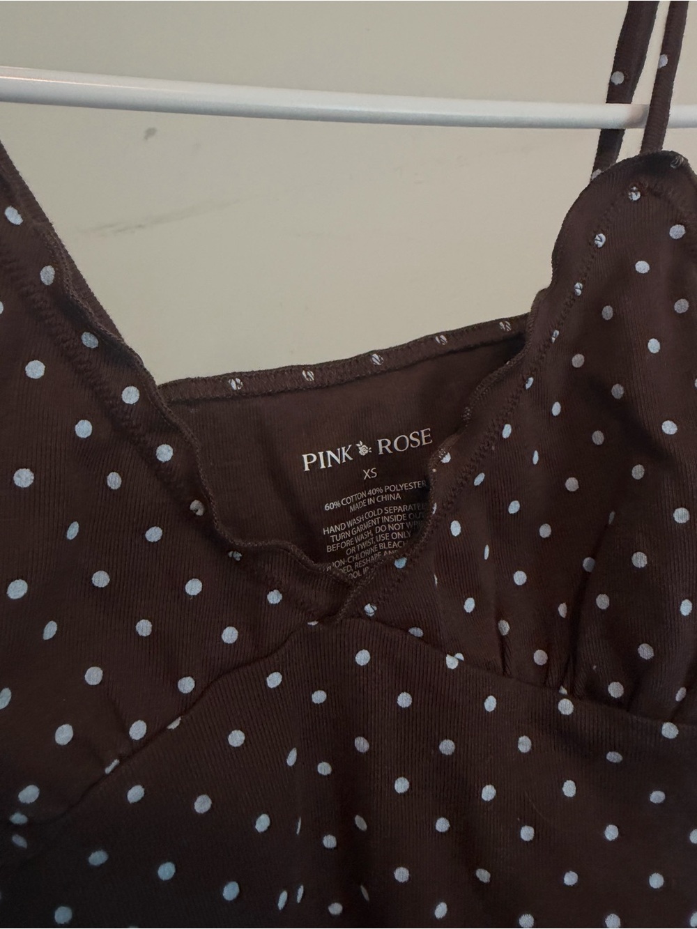 Brown Polka Dot Cami Top - Picture 2 of 2